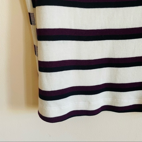 THREE DOTS Bloomingdale’s Striped Scoop Neck Tank Top Purple White Black NWOT - Picture 6 of 6